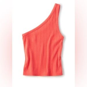 American Eagle one shoulder top, red, size xs